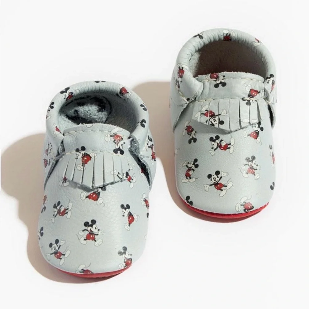 Freshly Picked Disney Mickey Mouse Gray Moccasins